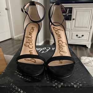 Sam Edelman Arielle Black Suede Heels, Size 8